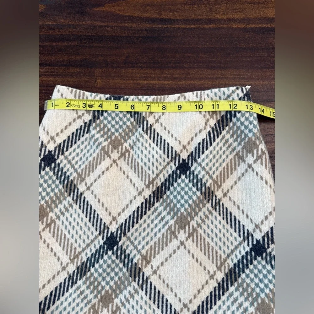 H&M Plaid Pencil Skirt - Cream, Brown, Black